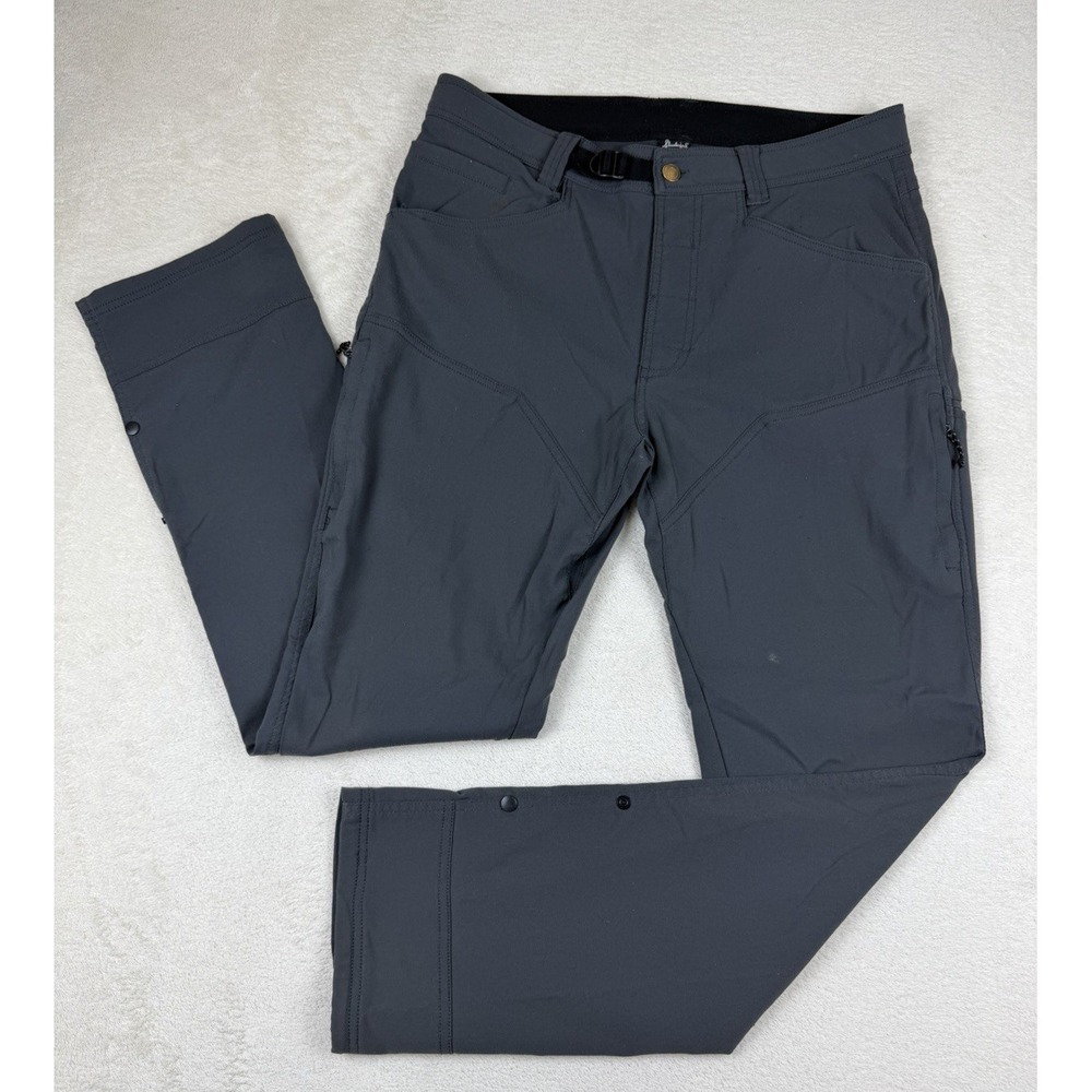 Slumberjack Pants Mens 34x32 Charcoal Nylon Stretch Hiking Outdoor Zip Pockets